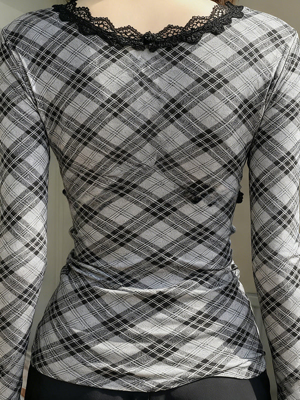 Lace Trim Long Sleeve