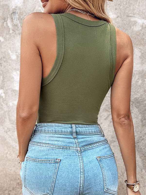 Bra-Style Round Neckline Tank Top