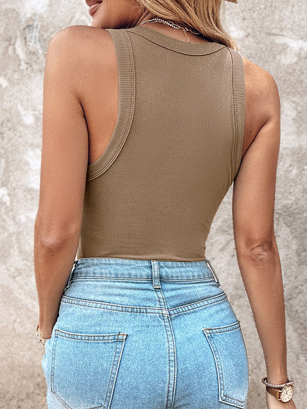 Bra-Style Round Neckline Tank Top