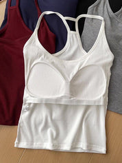 Sports Bra Built-In Pads Cami Top
