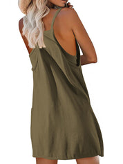 Womens Workout Romper Dress With Pocket