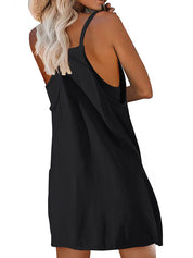 Womens Workout Romper Dress With Pocket