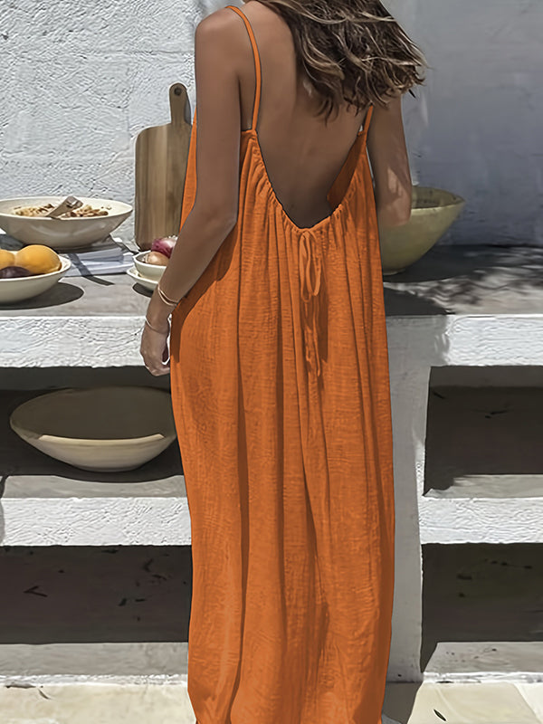 Women's Summer Backless Cami Lounge Dress