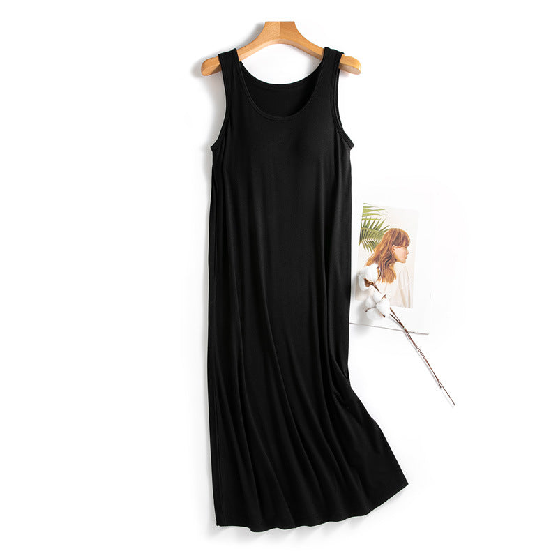 Modal Sleeveless Dress with Built-in Bra
