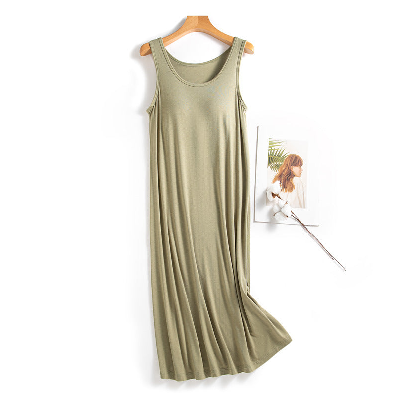 Modal Sleeveless Dress with Built-in Bra