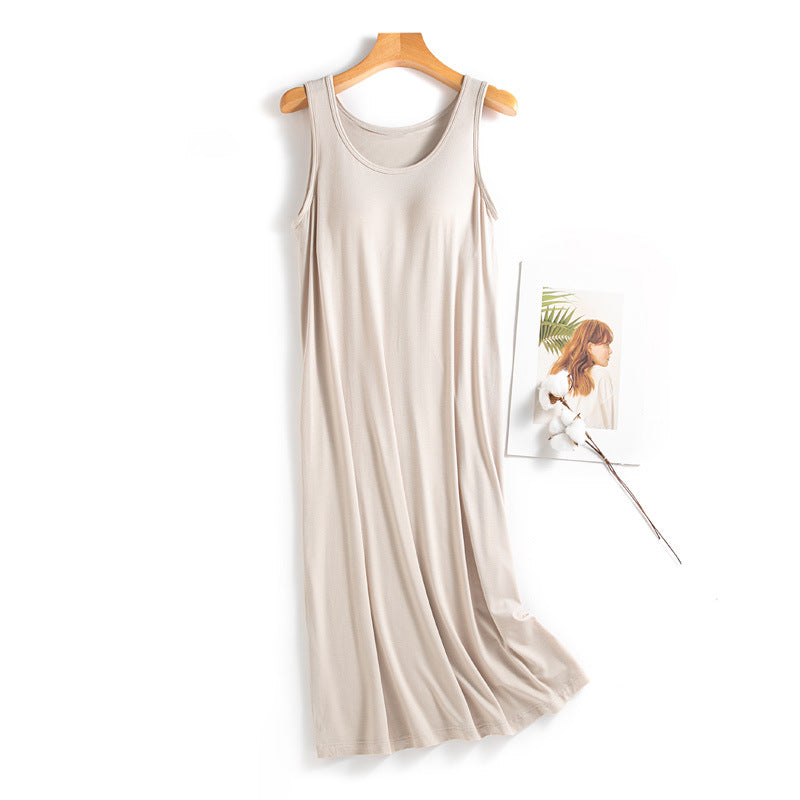 Modal Sleeveless Dress with Built-in Bra