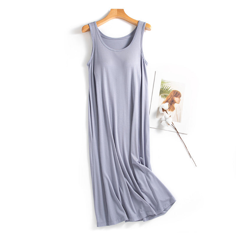 Modal Sleeveless Dress with Built-in Bra