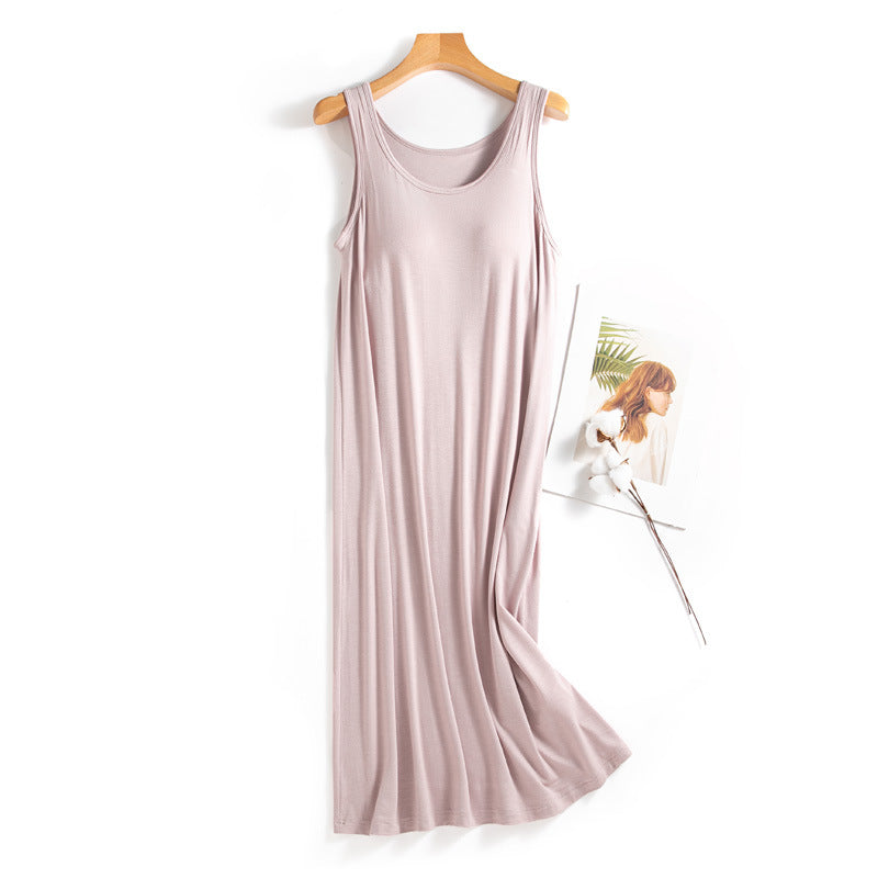 Modal Sleeveless Dress with Built-in Bra