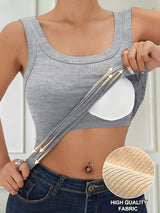 Seamless Backless Bra Pads Tank Top