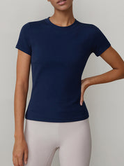 Crewneck Tight Short Sleeve T-Shirt