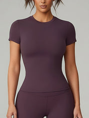 Crewneck Tight Short Sleeve T-Shirt