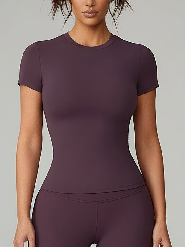 Crewneck Tight Short Sleeve T-Shirt