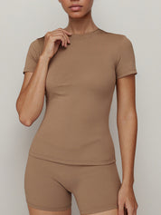 Crewneck Tight Short Sleeve T-Shirt