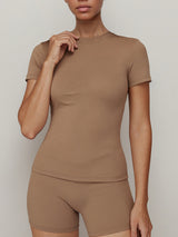 Crewneck Tight Short Sleeve T-Shirt