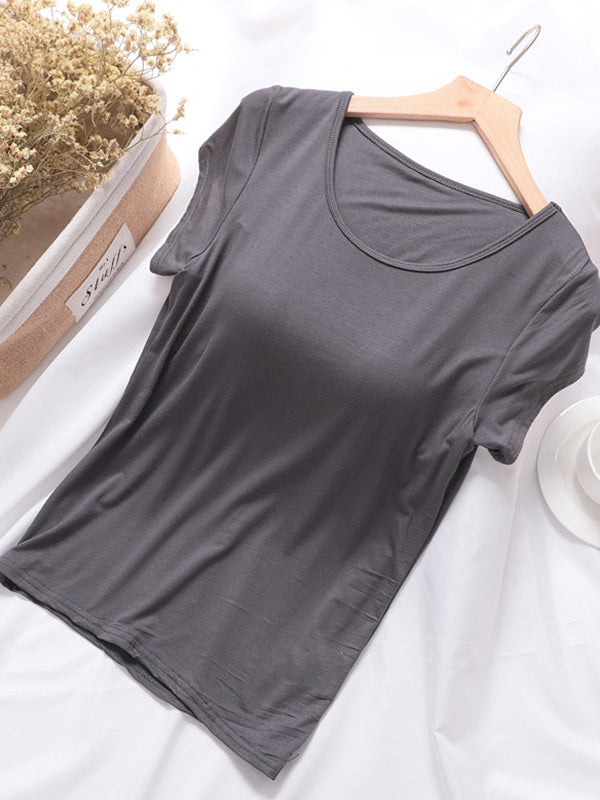 Modal Built-In Pads Short Sleeve