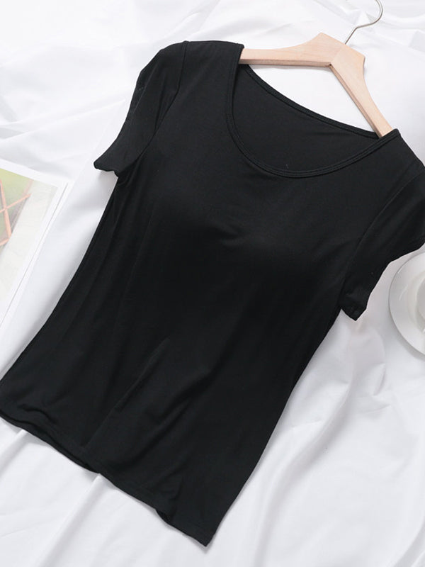 Modal Built-In Pads Short Sleeve