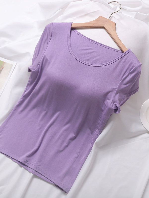 Modal Built-In Pads Short Sleeve