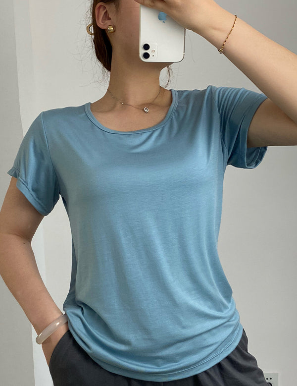 Modal Built-In Pads Short Sleeve