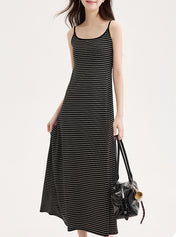 Square-Neck Tie Pads Maxi Dress