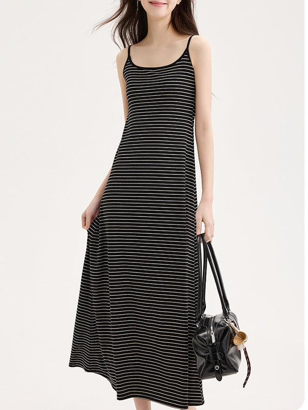 Square-Neck Tie Pads Maxi Dress