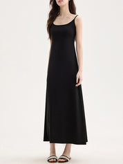 Square-Neck Tie Pads Maxi Dress