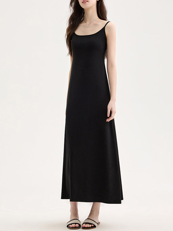 Square-Neck Tie Pads Maxi Dress