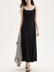 Square-Neck Tie Pads Maxi Dress