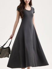 U-Neck Tie Pads Maxi Dress