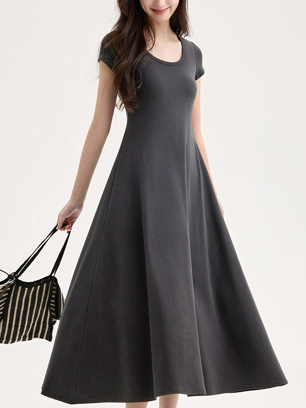 U-Neck Tie Pads Maxi Dress