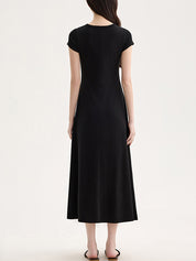 U-Neck Tie Pads Maxi Dress
