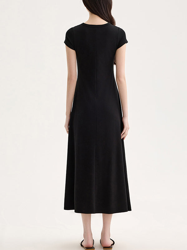 U-Neck Tie Pads Maxi Dress