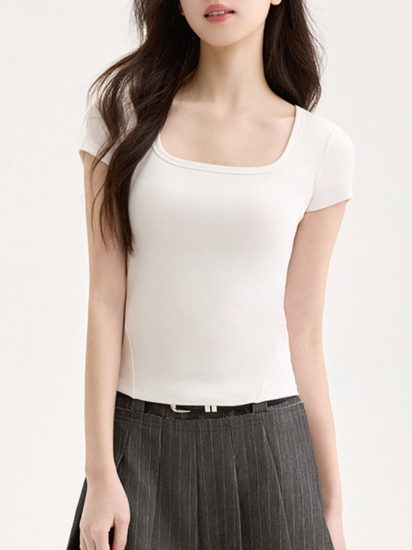 V-line with breast pads Short Sleeve