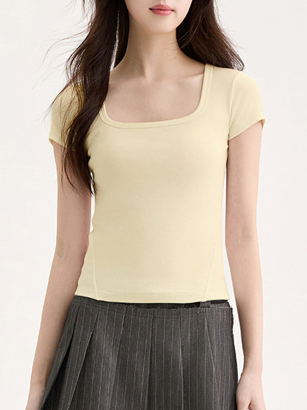 V-line with breast pads Short Sleeve