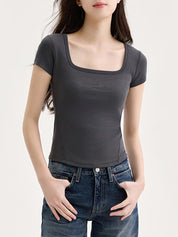 V-line with breast pads Short Sleeve