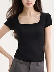 V-line with breast pads Short Sleeve