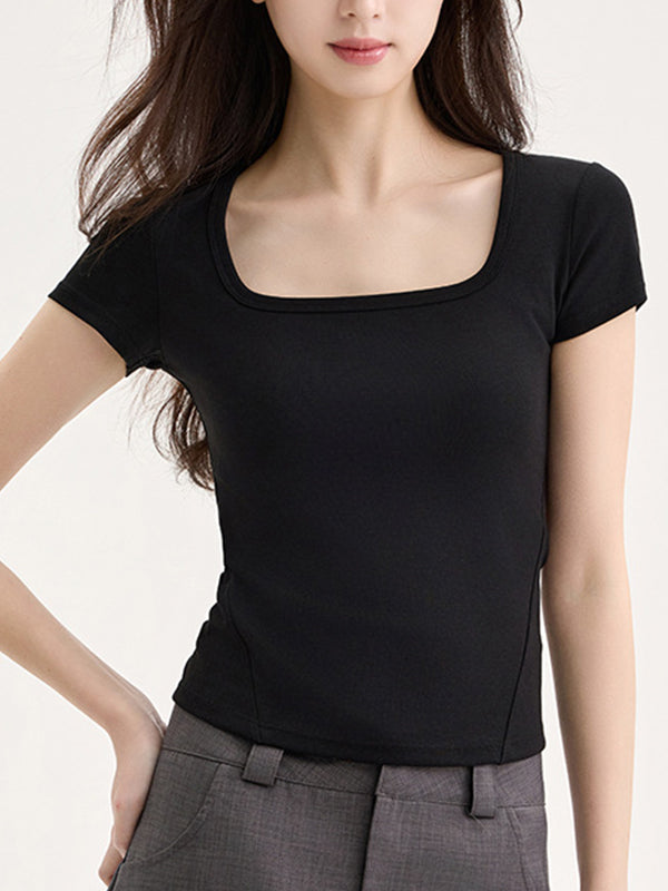 V-line with breast pads Short Sleeve