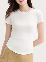 Tencel Blended Bra Padded Cups Short Sleeve