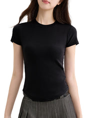 Tencel Blended Bra Padded Cups Short Sleeve
