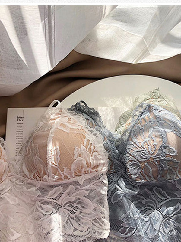 Lace-Trimmed Padded Bra-Style Tank Top