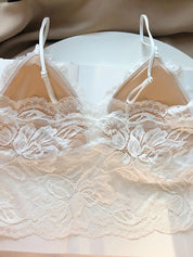 Lace-Trimmed Padded Bra-Style Tank Top