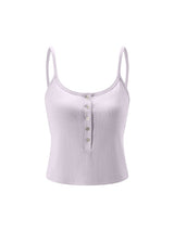Womens Button Up Shoulder Straps Bra Tank Top