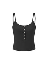 Womens Button Up Shoulder Straps Bra Tank Top