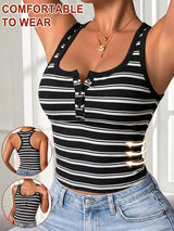 Womens Henley Scoop Neck Button Up Tank Top with Bra