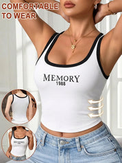 Women's Letter Graphic Tank Top with Bra