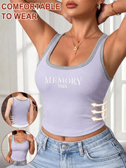 Women's Letter Graphic Tank Top with Bra