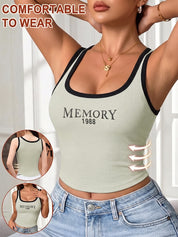 Women's Letter Graphic Tank Top with Bra