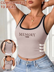 Women's Letter Graphic Tank Top with Bra