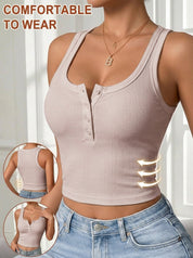 Ribbed Tank Tops for Women with Bra