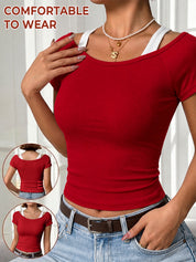 Off-shoulder Tank Top with Padded Bra