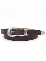 Y2K Black Oval D Ring Star Silver Buckle Belt